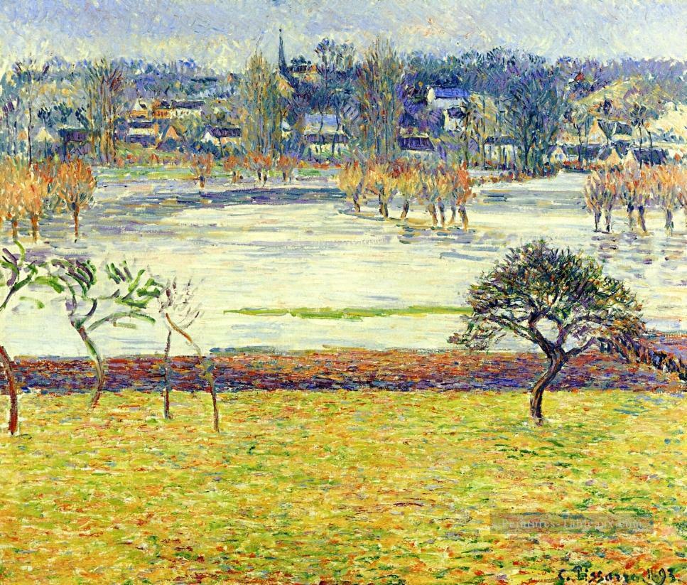 effet d’inondation blanc eragny 1893 Camille Pissarro paysage ruisseaux Peintures à l'huile